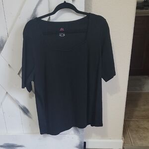 Isaac Mizrahi Women's Black Short Sleeve Top